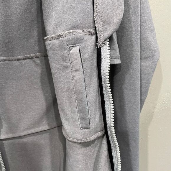 Athleta Renew Tiered Ruffle Zip Jacket Gray - Size: XS - Picture 5 of 8
